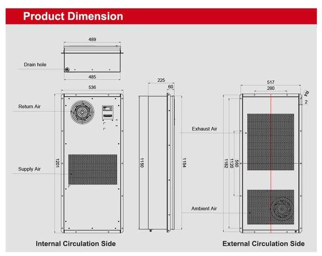 UL-3000W-Outdoor Cabinet Industrial Air-cooled Air Conditioner - CTC030AS